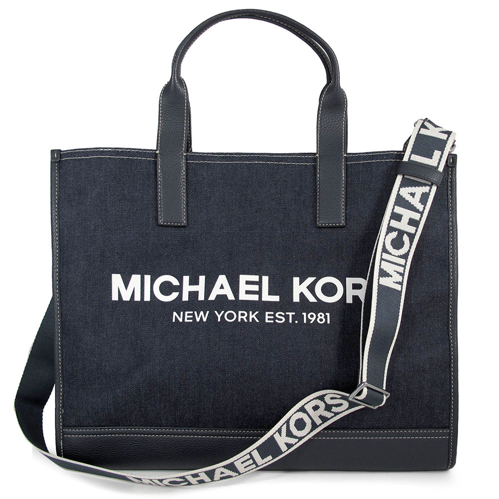 Michael Kors 男款 品牌LOGO牛仔布紋大款兩用 Michael Kors 男款 品牌LOGO牛仔布紋大款兩用