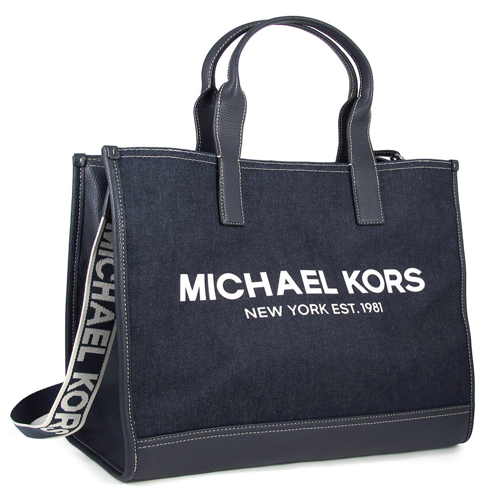 Michael Kors 男款 品牌LOGO牛仔布紋大款兩用 Michael Kors 男款 品牌LOGO牛仔布紋大款兩用