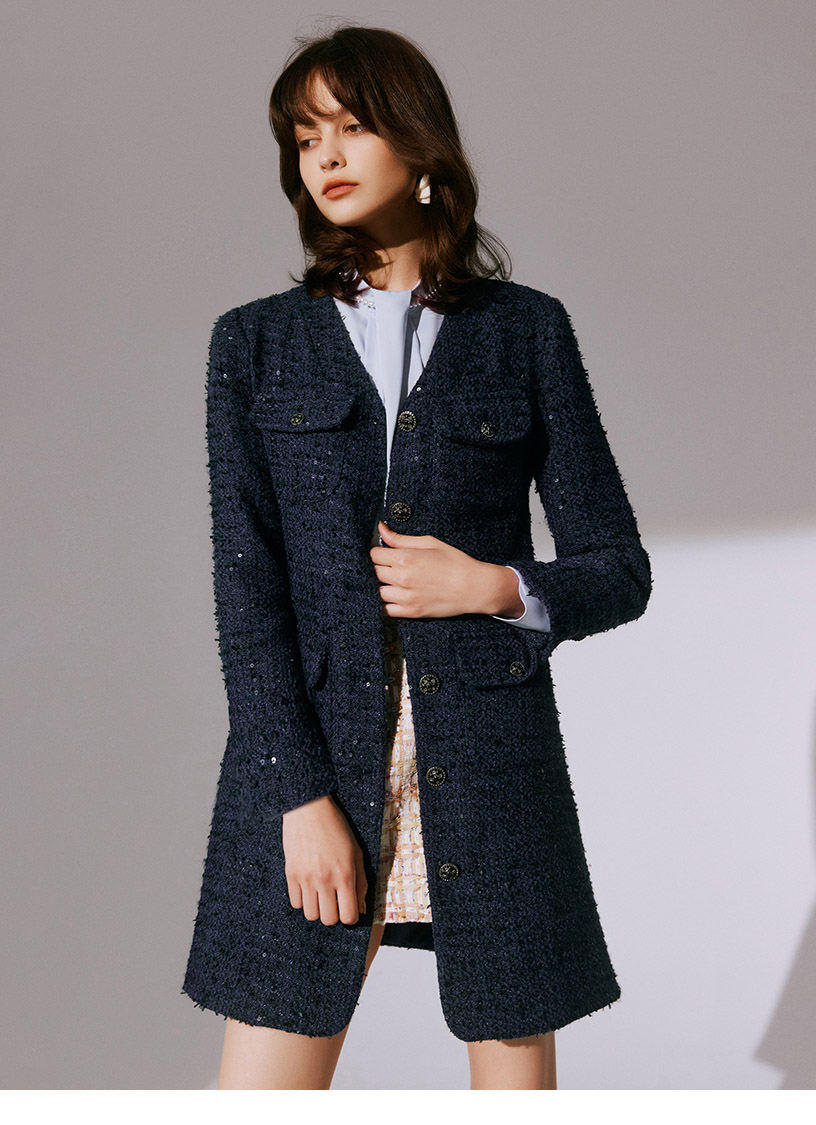 MOMA 低調奢華小香風毛呢洋裝(深藍色)好評推薦 MOMA 低調奢華小香風毛呢洋裝(深藍色)好評推薦