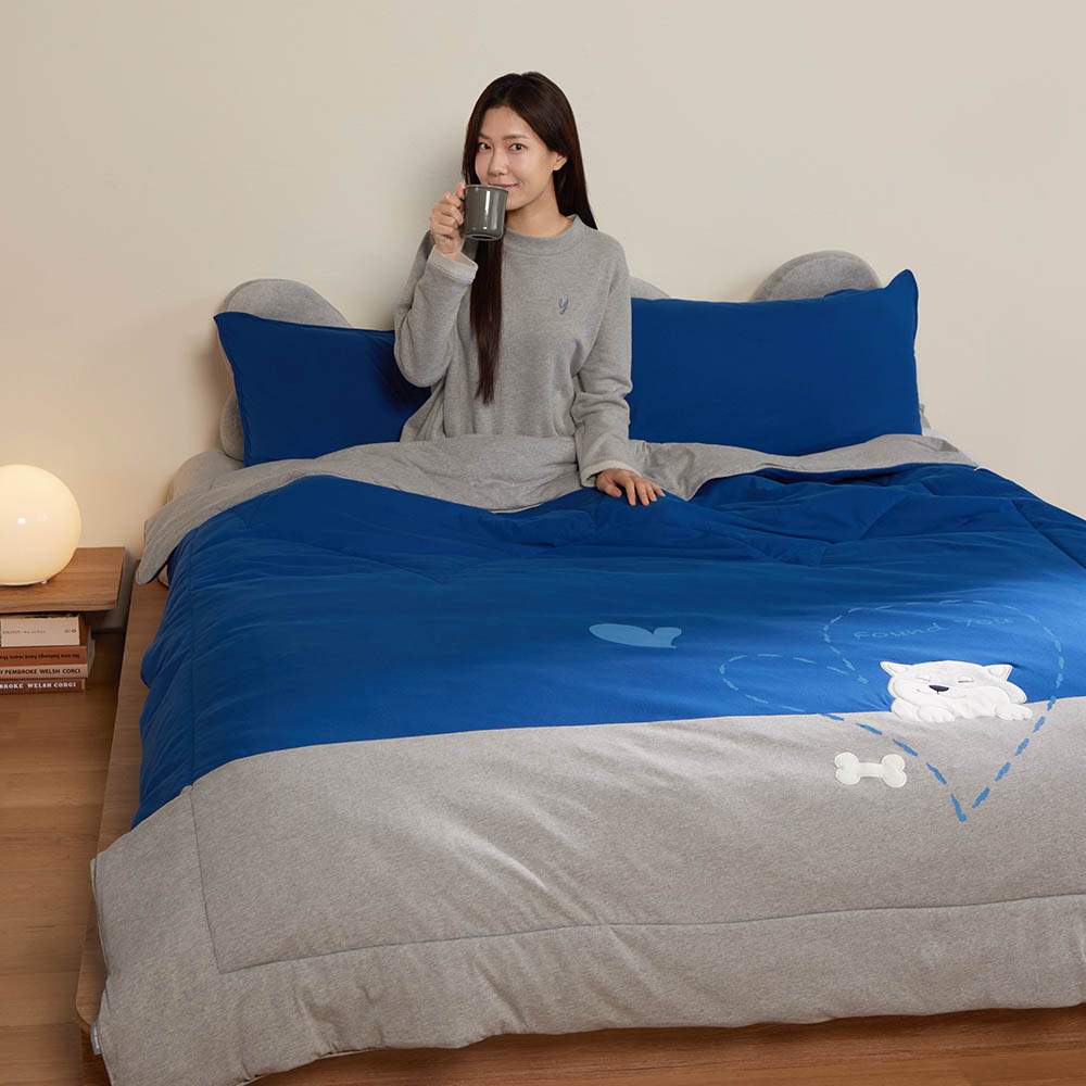 YVONNE 以旺傢飾 100%美國棉四季被-打盹柴犬 藍( YVONNE 以旺傢飾 100%美國棉四季被-打盹柴犬 藍(