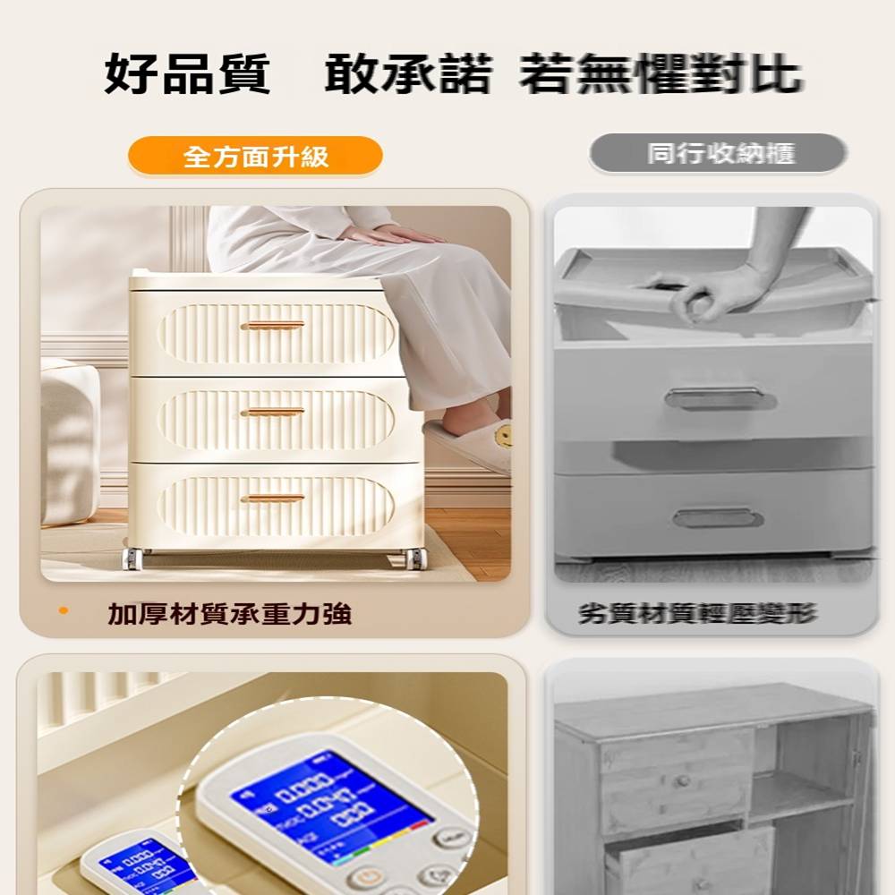 星優旗艦店 35cm三層(收納櫃 置物櫃 帶輪收納櫃 多層置 星優旗艦店 35cm三層(收納櫃 置物櫃 帶輪收納櫃 多層置