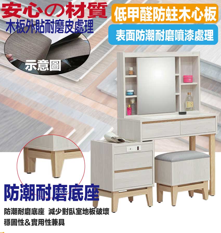 文創集 歌斯2.8尺可伸縮側推式鏡面組合(含化妝椅)評價推薦 文創集 歌斯2.8尺可伸縮側推式鏡面組合(含化妝椅)評價推薦