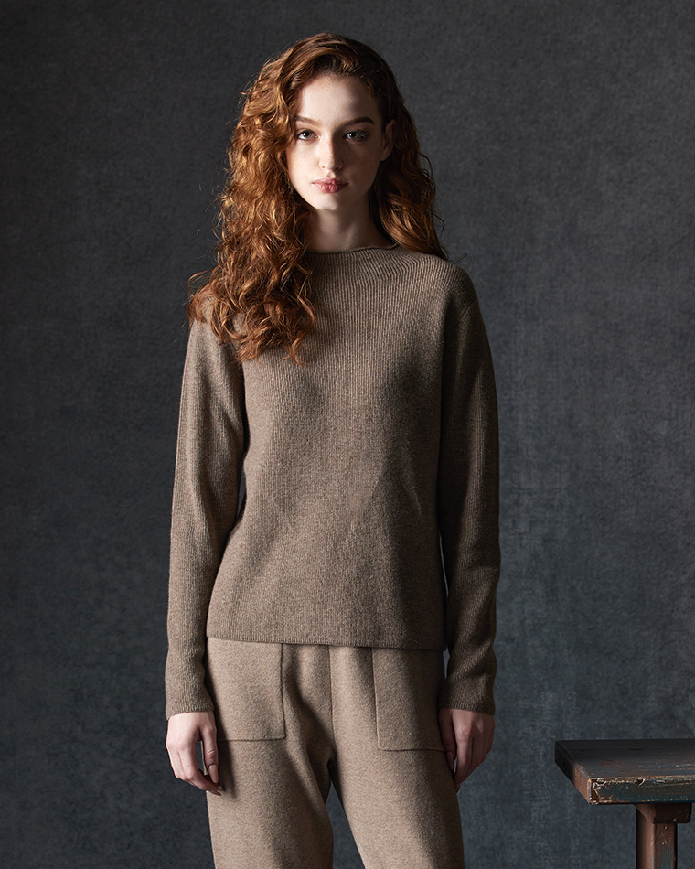 FREE 喀什米爾酒瓶領落肩玉米目長袖羊絨衫(咖啡/混灰)評 FREE 喀什米爾酒瓶領落肩玉米目長袖羊絨衫(咖啡/混灰)評