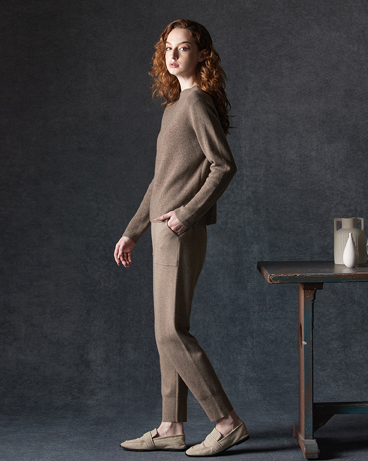 FREE 喀什米爾酒瓶領落肩玉米目長袖羊絨衫(咖啡/混灰)評 FREE 喀什米爾酒瓶領落肩玉米目長袖羊絨衫(咖啡/混灰)評