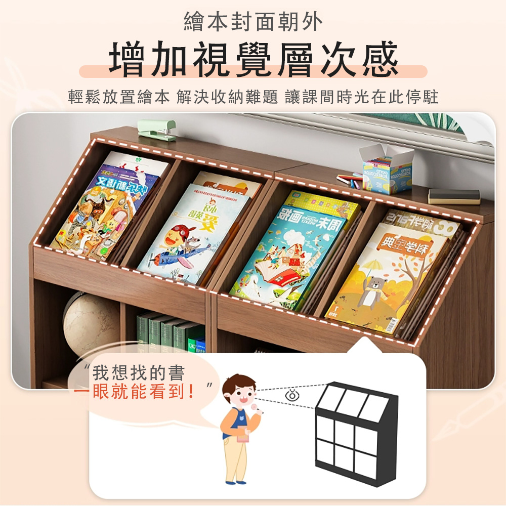 中淘 木質置物架 落地展示架 多層斜切書架 木質板材收納櫃( 中淘 木質置物架 落地展示架 多層斜切書架 木質板材收納櫃(