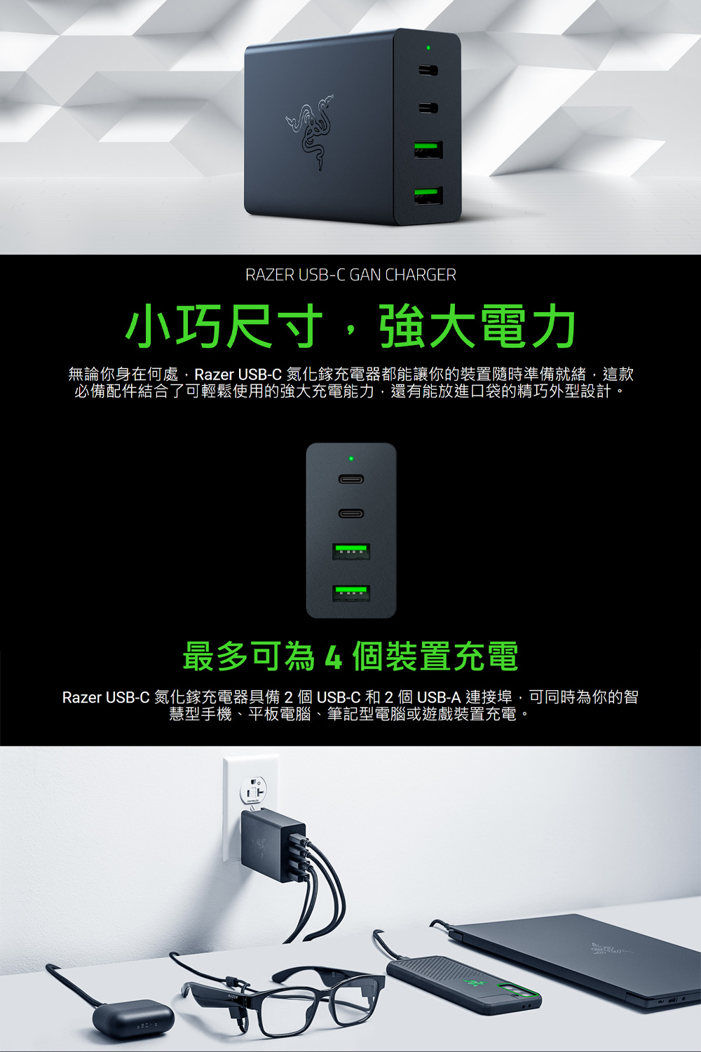 Razer 雷蛇 USB-C 氮化鎵充電器(RC21-017 Razer 雷蛇 USB-C 氮化鎵充電器(RC21-017