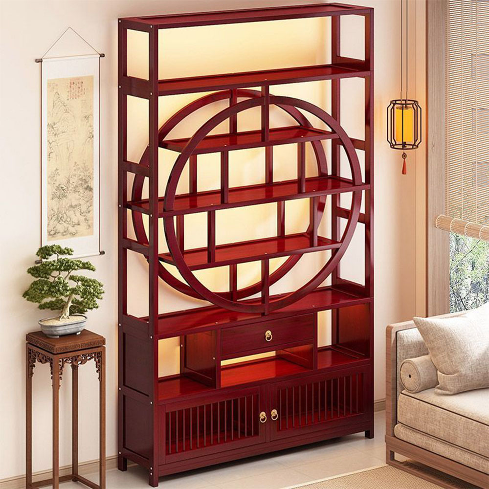 Lexiang樂享 博古架非實木茶葉展示櫃茶架子新中式茶水櫃 Lexiang樂享 博古架非實木茶葉展示櫃茶架子新中式茶水櫃