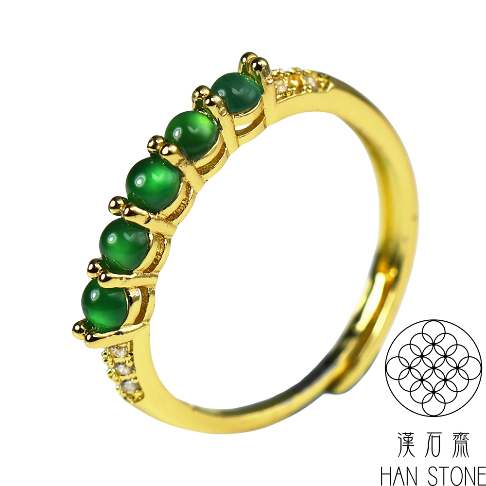 漢石齋 天然翡翠A貨 小蛋面設計戒指 老坑冰種(3*3mm/ 漢石齋 天然翡翠A貨 小蛋面設計戒指 老坑冰種(3*3mm/