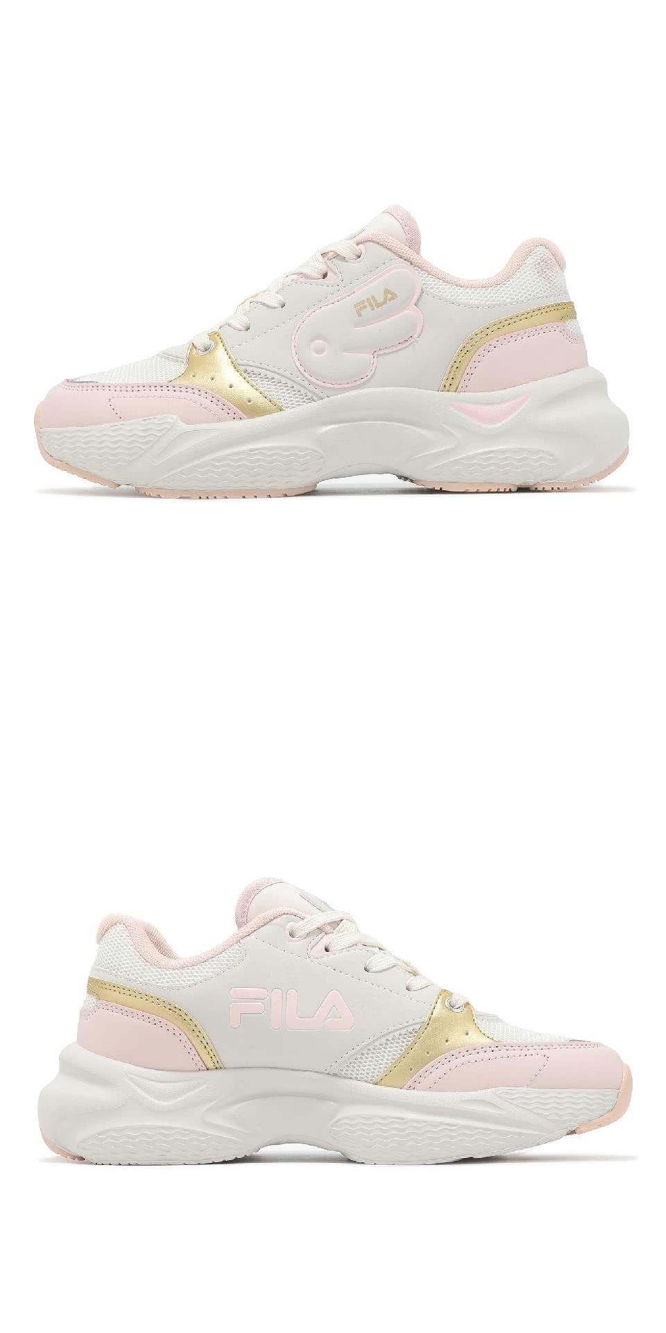 FILA 休閒鞋 Cupid 女鞋 粉 白 金 情人節 拼接 FILA 休閒鞋 Cupid 女鞋 粉 白 金 情人節 拼接