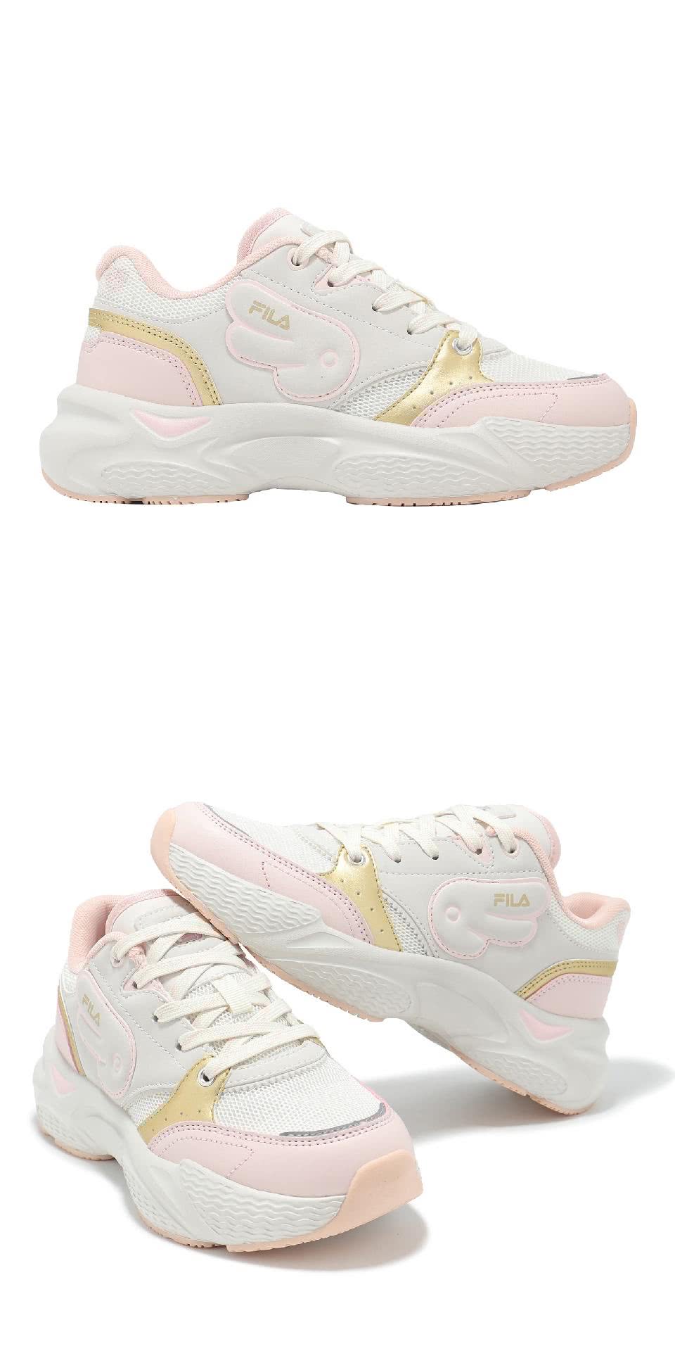 FILA 休閒鞋 Cupid 女鞋 粉 白 金 情人節 拼接 FILA 休閒鞋 Cupid 女鞋 粉 白 金 情人節 拼接