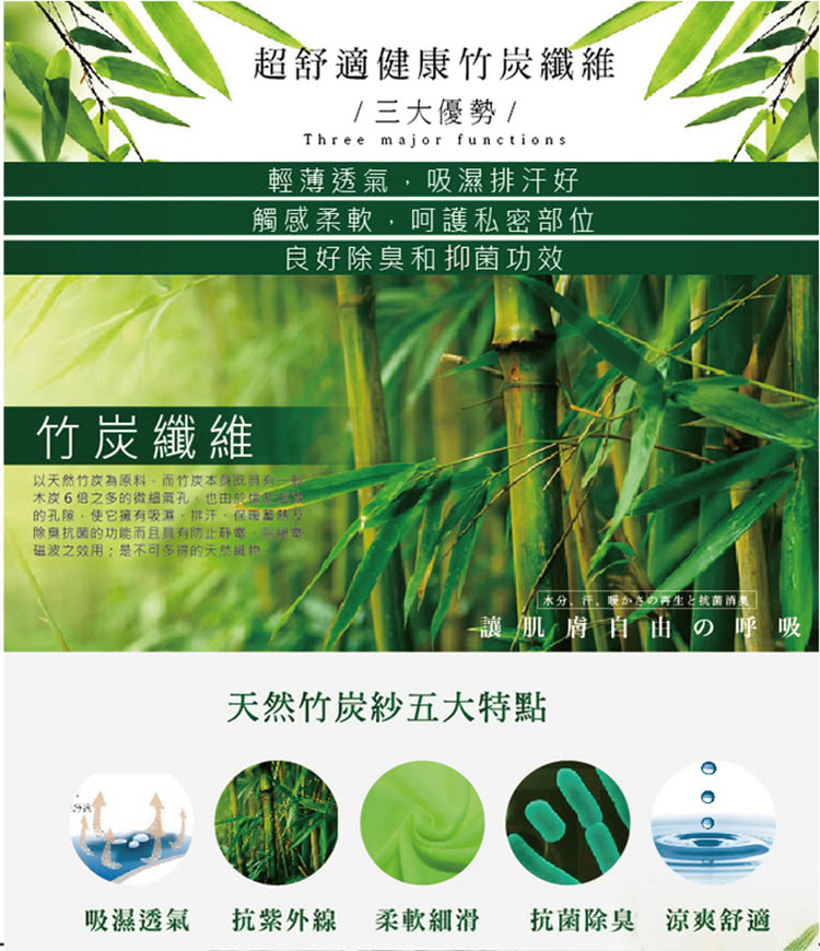 A+Slim 高品質彈力竹炭減菌除臭內褲6件-贈竹炭護膝.護 A+Slim 高品質彈力竹炭減菌除臭內褲6件-贈竹炭護膝.護