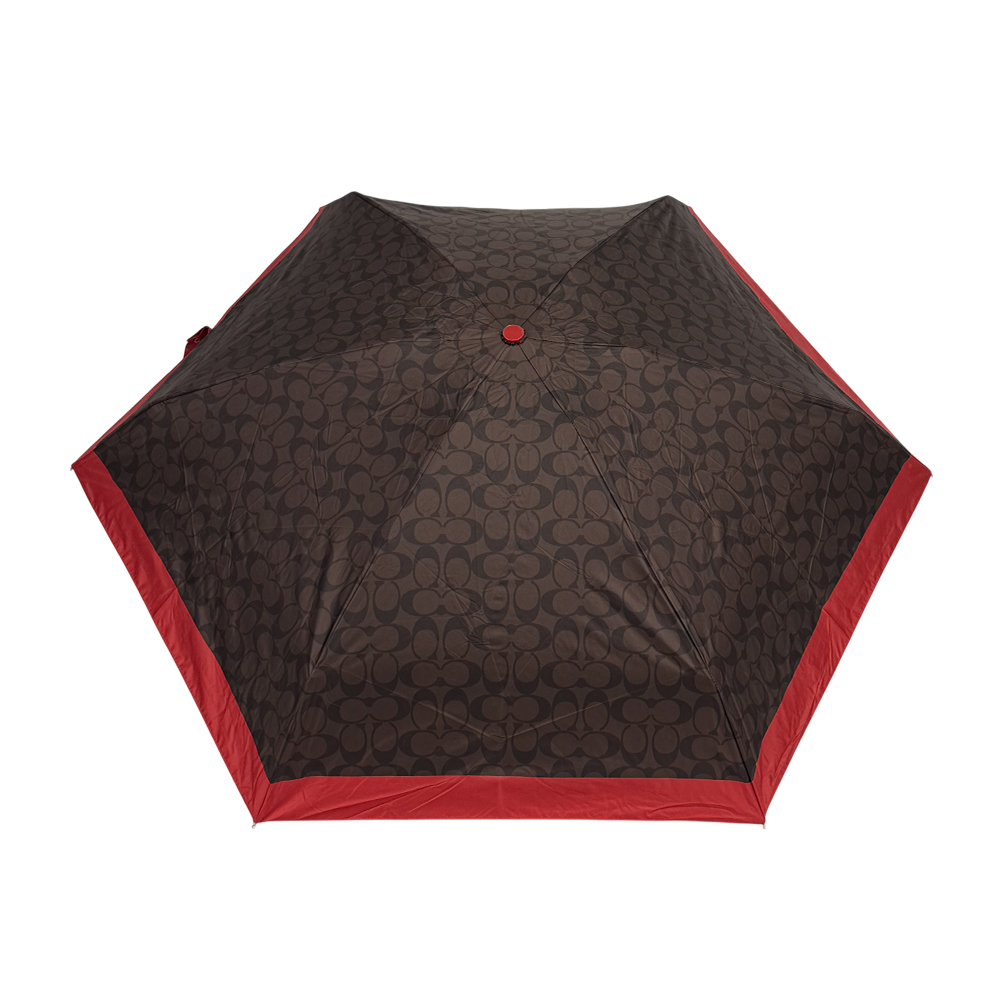 COACH CC Logo 滿版標誌環保材質迷你雨傘(棕色/ COACH CC Logo 滿版標誌環保材質迷你雨傘(棕色/