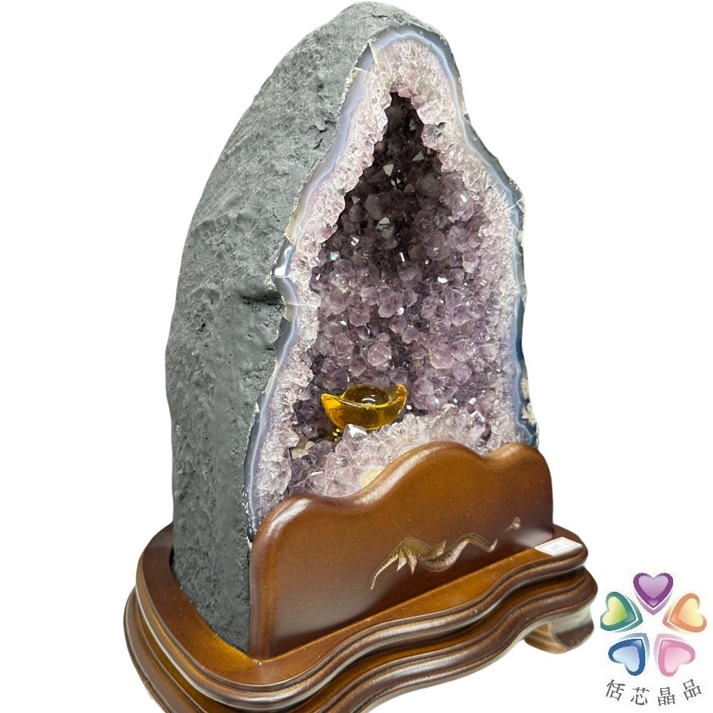 恬芯晶品】8.25kg精選巴西金型紫水晶洞新居財位擺設OK11(紫鈦晶晶洞