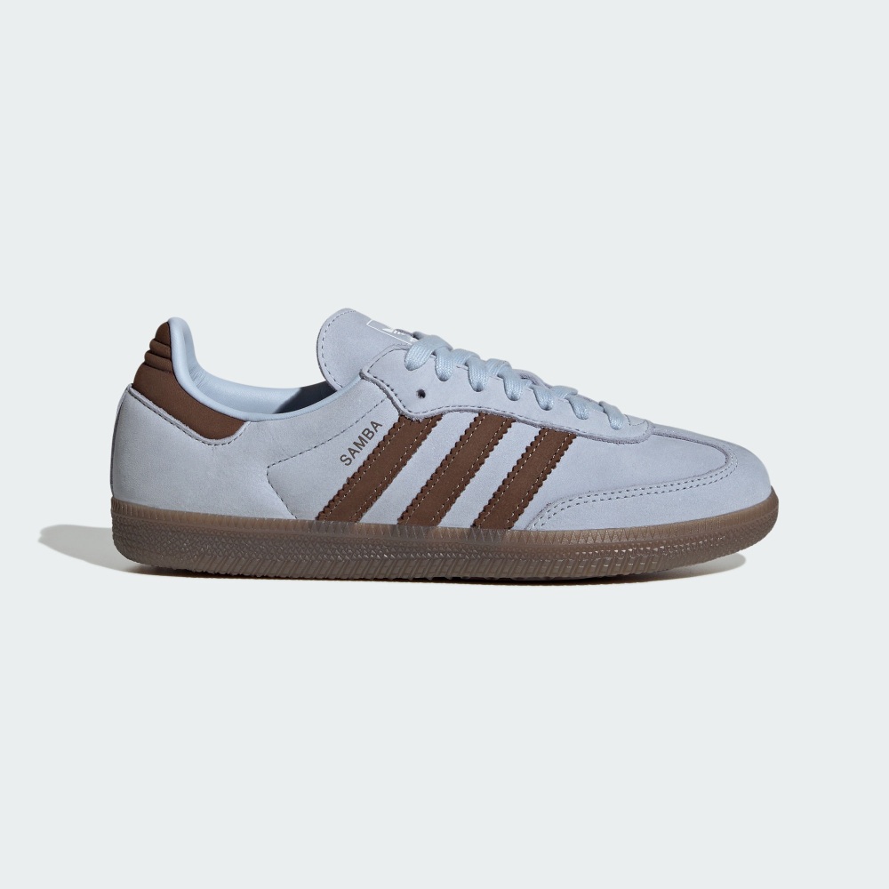adidas 愛迪達】休閒鞋女鞋運動鞋德訓鞋三葉草皮革SAMBA OG W 藍IH9167