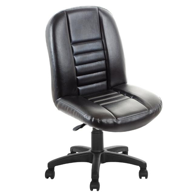 【GXG 傢俱】短背方條 皮椅 電腦椅(黑色)
