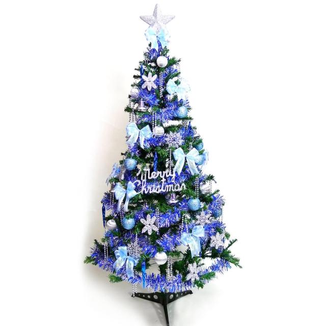 【聖誕裝飾品特賣】超級幸福15尺-15呎(450cm一般型裝飾綠聖誕樹-藍銀色系配件組 （不含燈)