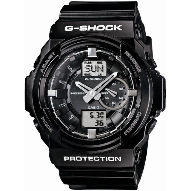 【casio】卡西欧g-shock 双显闹铃电子胶带表-黑(ga-150bw-1a)