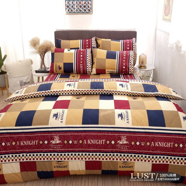 【Lust 生活寢具】羅馬假期100%純棉、雙人5尺床包-枕套組《不含被套》、台灣製