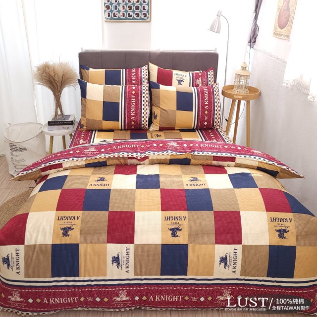【Lust 生活寢具】羅馬假期100%純棉、雙人加大6尺床包-枕套組《不含被套》、台灣製