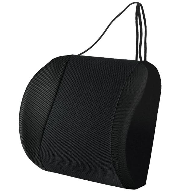 【源之氣】竹炭透氣可調式記憶護腰靠墊 RM-9452(黑色)