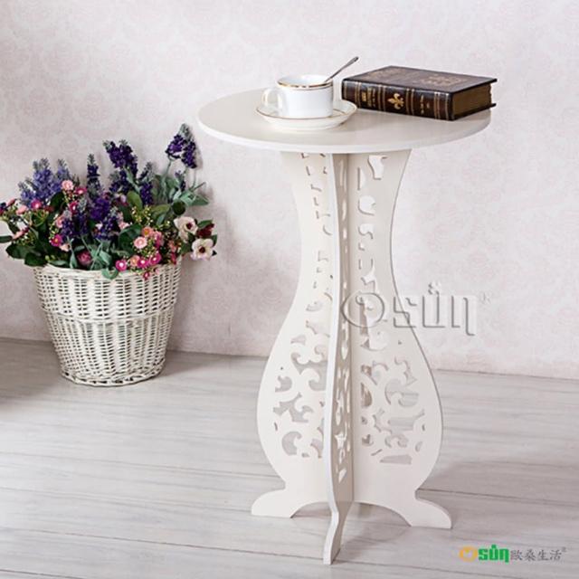 【Osun】DIY木塑板置物架 歐式白色雕花巴洛克經典款小圓桌(CE-178-小圓桌)