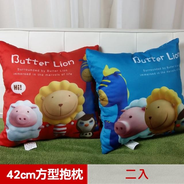 【奶油獅】總動員系列-台灣製造-專利全彩立體印刷方形抱枕(任選二入)