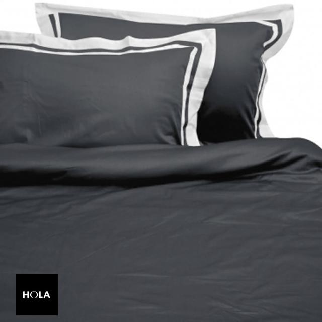 HOLA home索爾特素色拼接床被組 加大 灰色