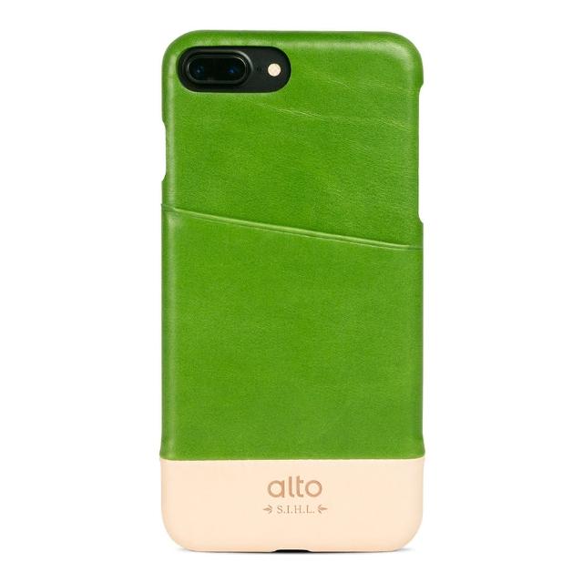 【alto】iPhone 7 Plus 真皮手機殼背蓋 Metro - 萊姆綠-本色(alto 義大利真皮皮革)