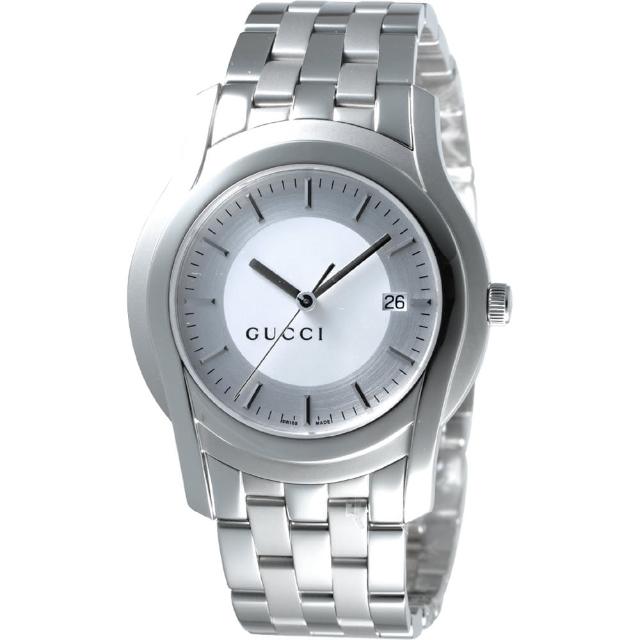 GUCCI 古馳【GUCCI】G-Class 都會經典時尚腕錶-銀白/38mm(YA055212)
