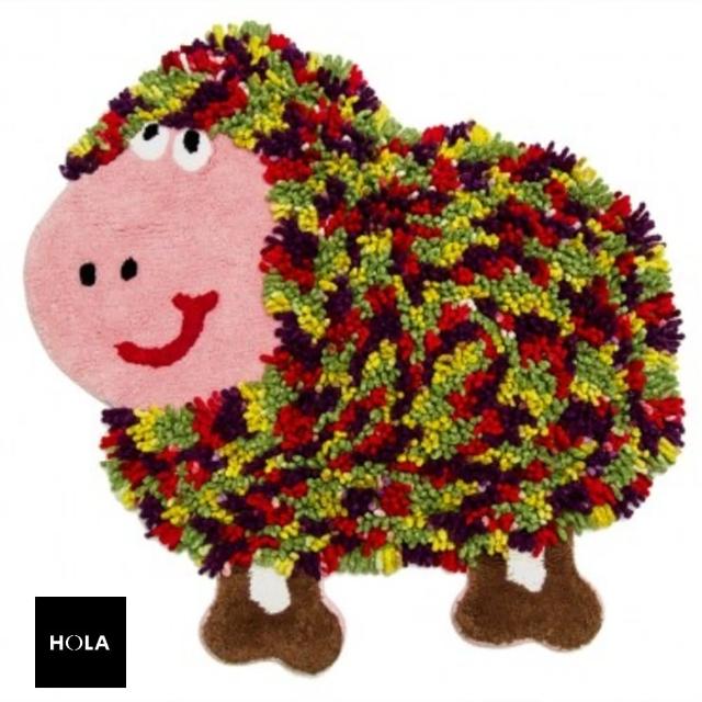 【HOLA】HOLA home動物派對棉踏墊70x70cm 彩羊