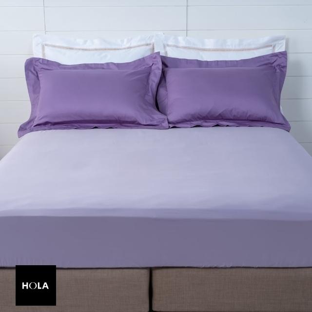【HOLA】艾維卡雙麻花繡床包加大 粉紫色