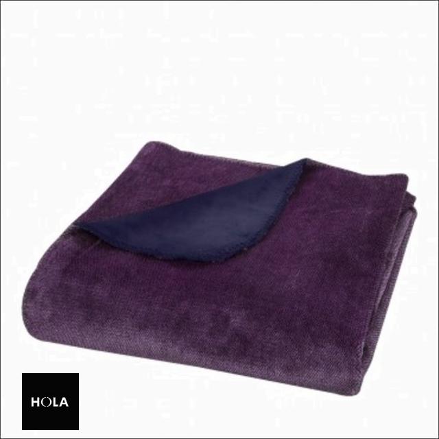 【HOLA】HOLA home 雙面色織法蘭絨毯 霧紫 單人