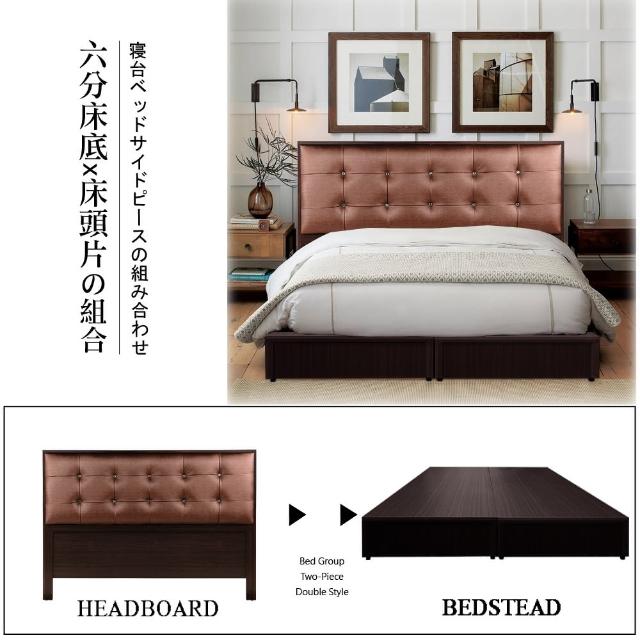 【HOME MALL-時尚黑珍珠】雙人5尺床頭片+六分床底(2色)