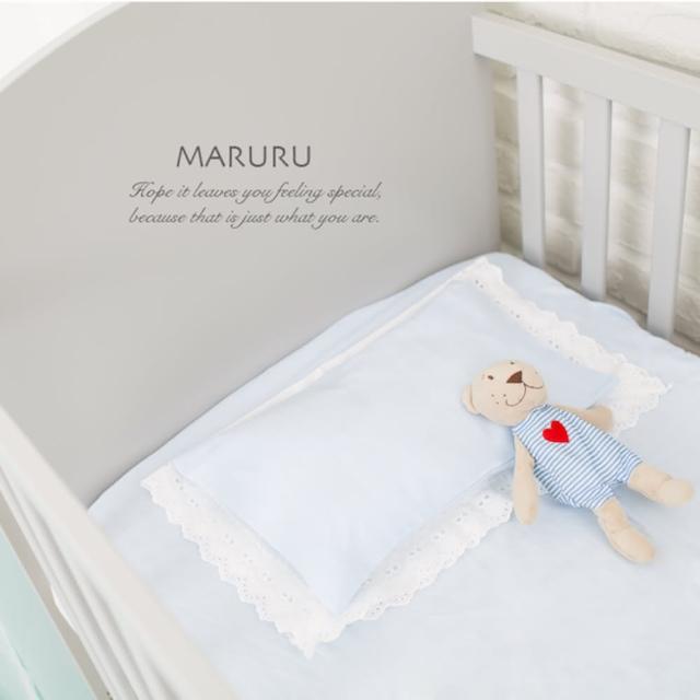 【MARURU】日本製嬰兒床單 嬰兒藍 70x120(日本製嬰兒寶寶baby床單-適用台式60x120-日式70x120嬰兒床墊)