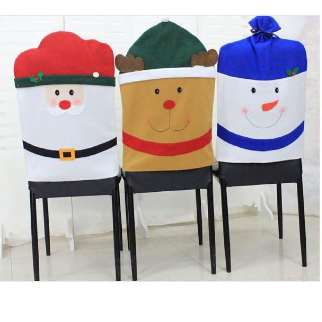 可愛 聖誕椅套3入組(聖誕 耶誕節 椅子套裝飾)