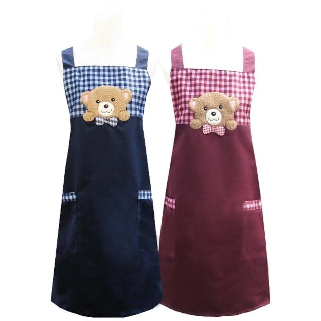 好奇熊口袋圍裙CC526(藍紅二入組)