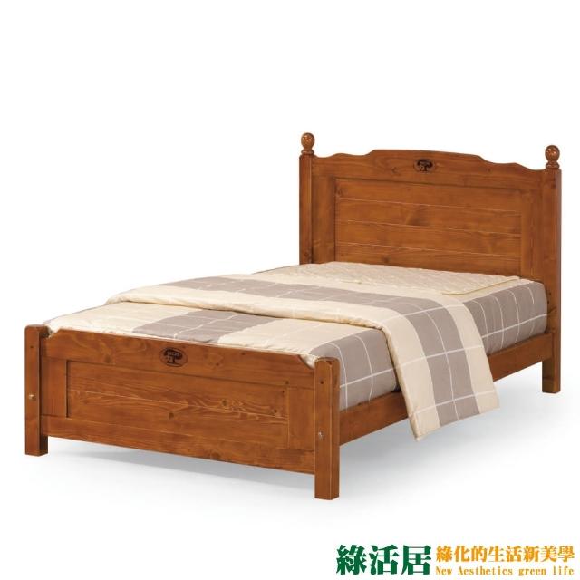 【綠活居】奧斯  時尚3.5尺柚木紋單人床台(不含床墊)