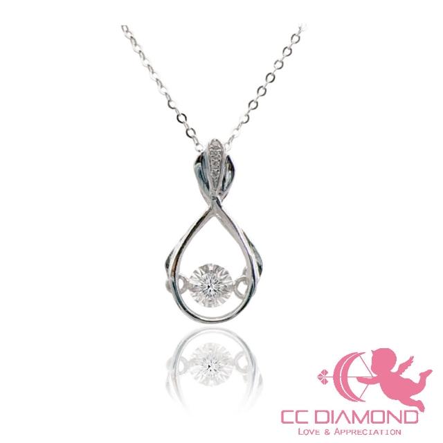 【CC Diamond】8字18K鑽石吊墜 送18K鏈子(天然鑽石吊墜)
