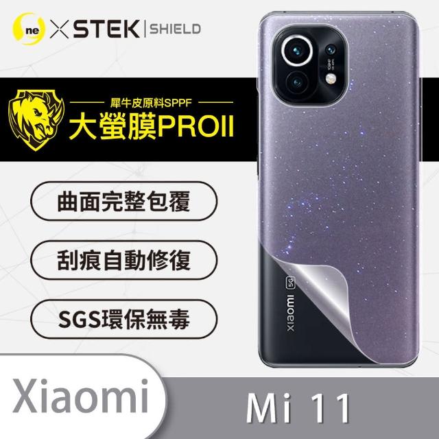 【o-one大螢膜PRO】XiaoMi小米11 滿版全膠手機背面保護貼(SGS環保無毒 超跑頂級犀牛皮 台灣製)