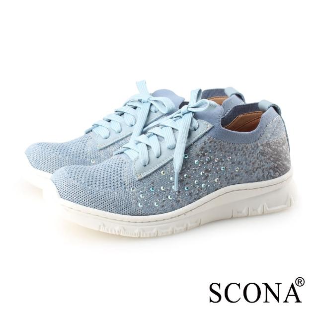 【SCONA 蘇格南】樂活套式綁帶休閒鞋(天藍色 7358-1)