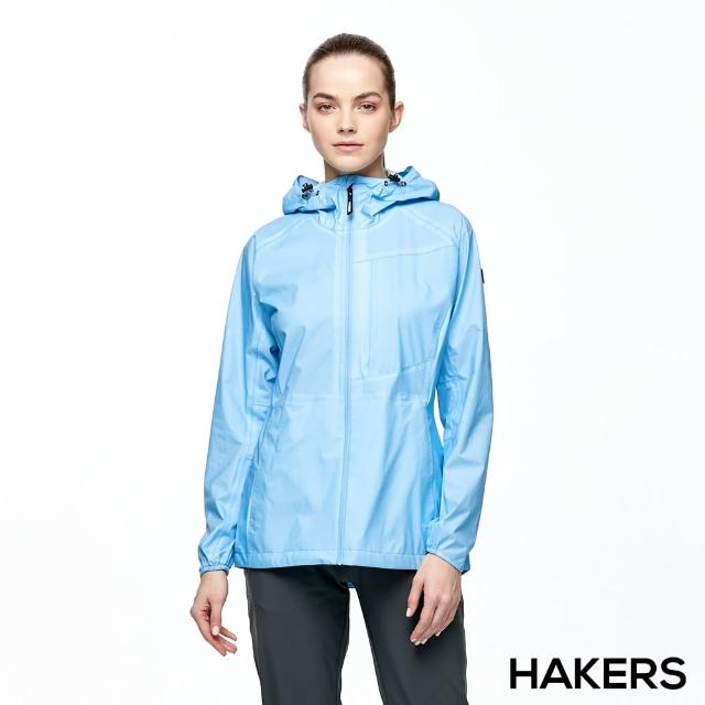 【HAKERS 哈克士】女 2.5L極輕量防水透濕外套(柔和藍)