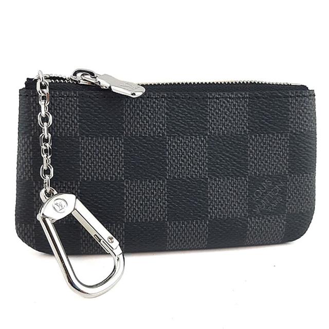 【Louis Vuitton 路易威登】黑灰棋盤格紋帆布零錢鑰匙包