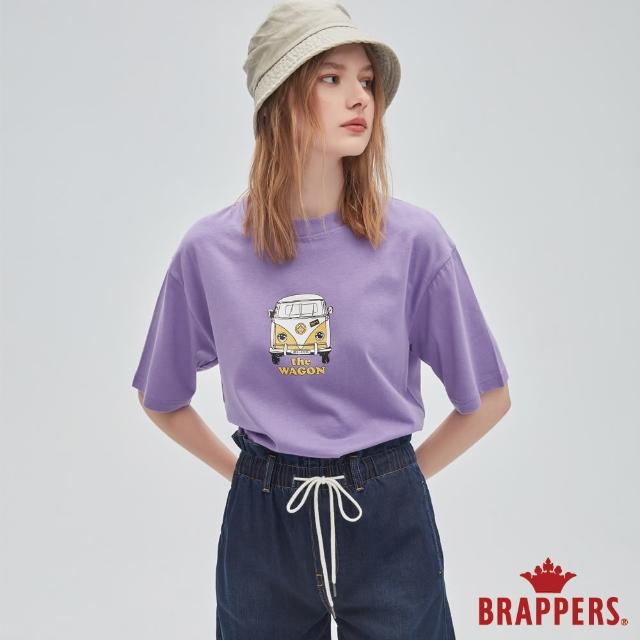 BRAPPERS【BRAPPERS】女款 復古胖卡短版印花T(紫)