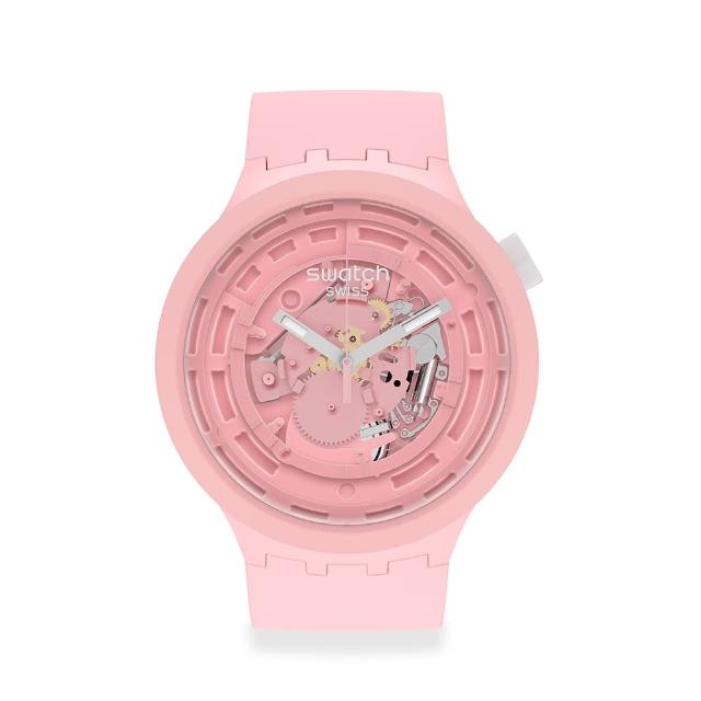 【SWATCH】生物陶瓷BIG BOLD系列手錶C-PINK 粉色(47mm)