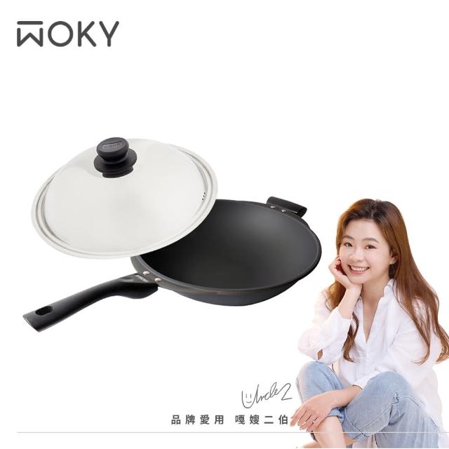 【WOKY沃廚】極岩36CM炒鍋(台灣製-健康無塗層)