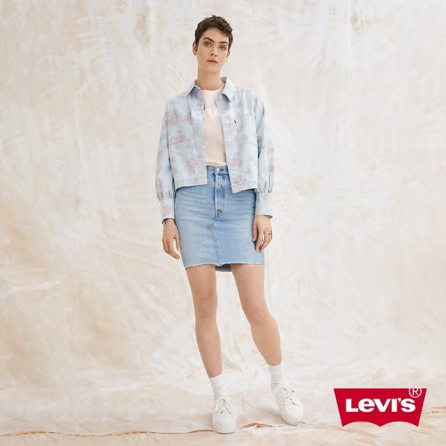 LEVIS【LEVIS】女款 高腰排釦牛仔迷你裙 / 不收邊裙襬 / 天絲棉 / 春夏形象款-人氣新品