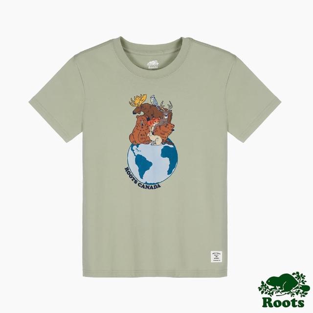 Roots【Roots】Roots 女裝- 環保有機棉系列 愛護地球短袖T恤(綠色)