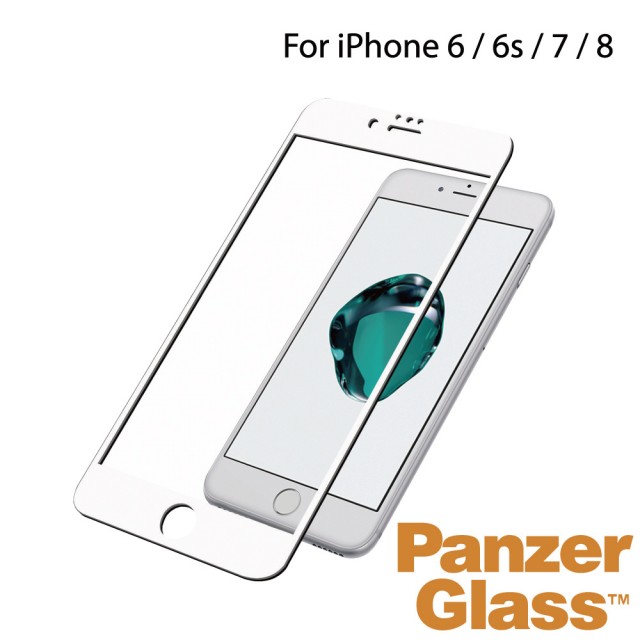 【PanzerGlass】iPhone 6/6s/7/8 3D耐衝擊高透鋼化玻璃保護貼+漾玻透明殼(白)