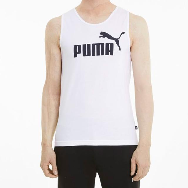 【PUMA】上衣 男款 運動 健身 慢跑 Logo 休閒背心 白 58667002