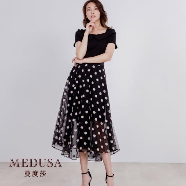 MEDUSA 曼度莎【MEDUSA 曼度莎】船領小菊花繡花紗裙洋裝（M-XL）(全館現貨)